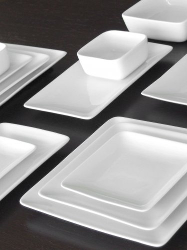 Flacher Rechteckiger Teller "Lukanda Edge" 36x24cm 6 Set
