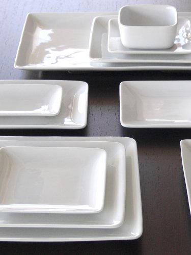 Flacher Rechteckiger Teller "Lukanda Edge" 36x24cm 6 Set