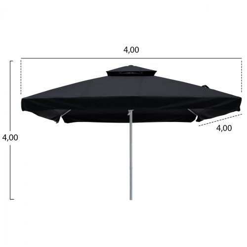 PROFESSIONAL UMBRELLA ALU TELESCOPIC WITH BLACK ACRYLIC CLOTH