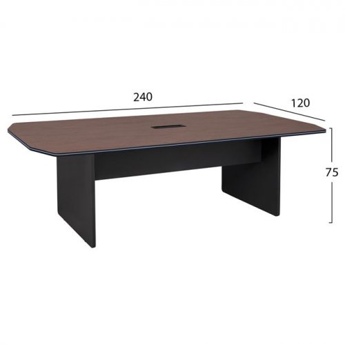 Professional meeting desk made of high quality melamine in gray and walnut colors