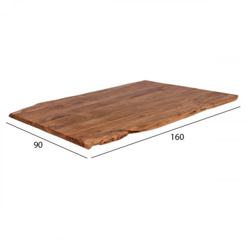 TISCHPLATTE AUS MASSIVEM AKAZIENHOLZ 160x90x4 cm