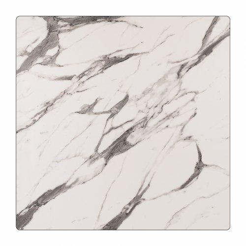 HPL TISCHPLATTE MARMOR WEIß-GRAU 80x80 cm, DICKE 12mm