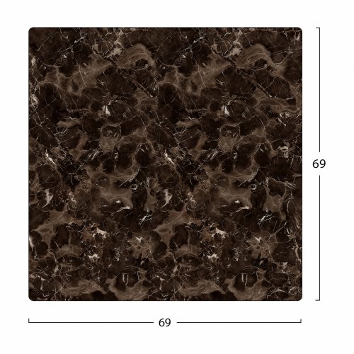 HPL- Tischplatte ,,Brauner Marmor“ in Steinoptik 69x69 cm, dicke 12mm