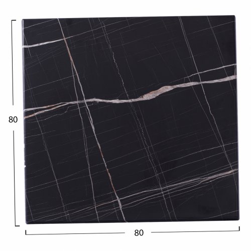 Tischplatte Schwarzer Marmor WERZALIT 80x80 Stärke  35 mm