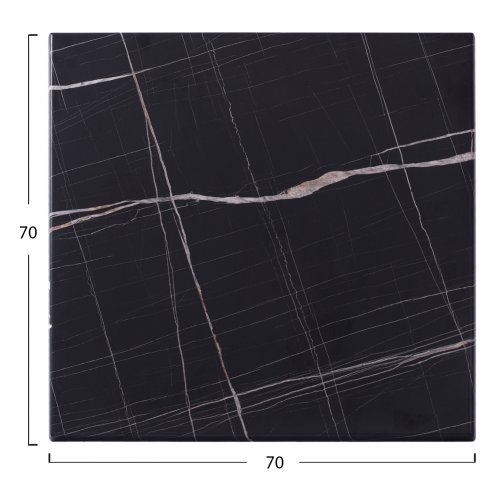 Tischplatte Schwarzer Marmor Werzalit 70X70 35 mm Stärke