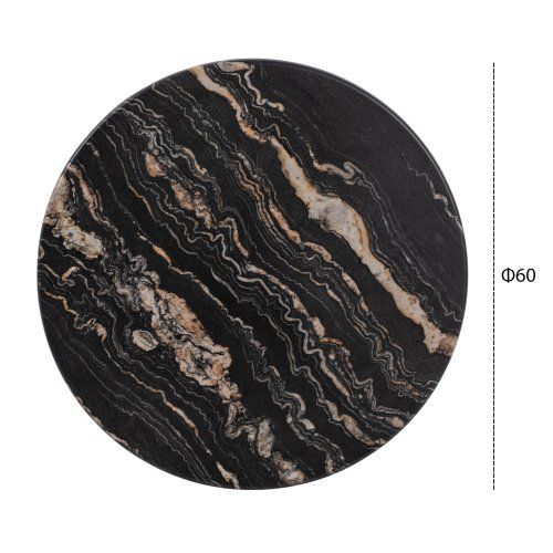 TABLETOP ROUND 5787 WERZALIT Φ60 BLACK GOLD MARBLE