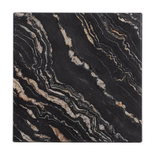 TABLETOP SQUARE 5787 WERZALIT 80X80cm BLACK GOLD MARBLE