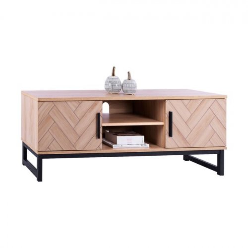 ΕΠΙΠΛΟ TV CHANELLE ΣΕ ΦΥΣΙΚΟ ΧΡΩΜΑ ΜΕ ΜΑΥΡΑ ΠΟΔΙΑ 148x39x49Y εκ.