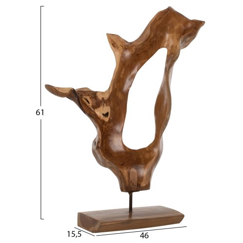 TISCHDEKOR MASSIVES TEAKHOLZ NATUR 26Χ16Χ70H