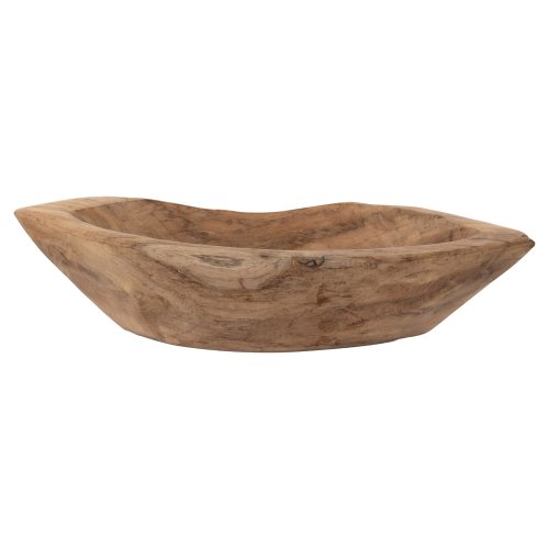 TISCHDEKO-SCHALE AUS TEAKHOLZ 30x6x13Hcm