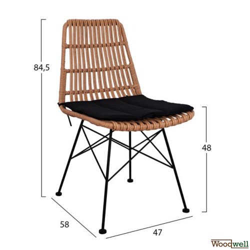 Esstisch-Set 3 Stk. mit Allegra Wicker in Beige - Schwarz | Outdoormöbel