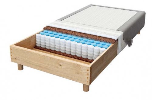 Hotel Bettuntergestell "Easy Base" 90x200 aus Holz und matten Edelstahlbeinen