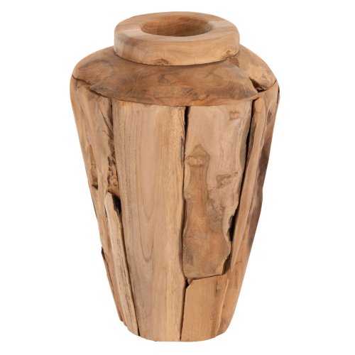 DEKORATIVE VASE ZENIA RECYCELTE TEAKHOLZSTÜCKE IN NATÜRLICHER FARBE Φ20x40Hcm