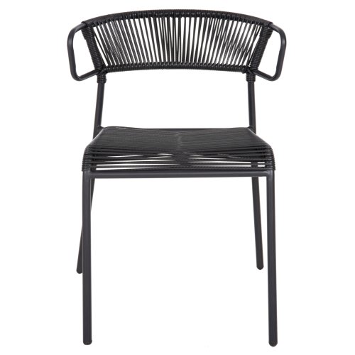ΚΑΡΕΚΛΑ ΜΕΤΑΛΛO KAI ΣΥΝΘΕΤΙΚΟ RATTAN ΣΕ ΜΑΥΡΟ 54x62x80Υεκ