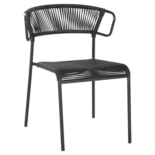 ΚΑΡΕΚΛΑ ΜΕΤΑΛΛO KAI ΣΥΝΘΕΤΙΚΟ RATTAN ΣΕ ΜΑΥΡΟ 54x62x80Υεκ