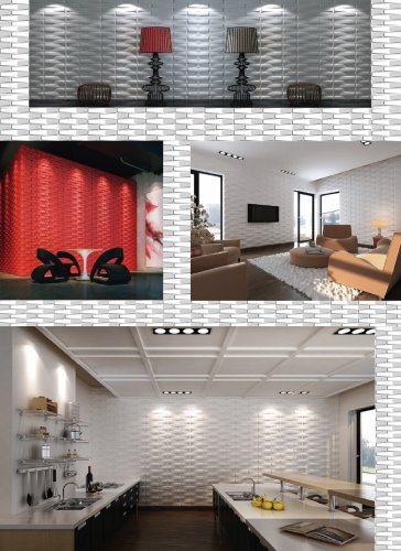 "Basket" wall panels in white - 1 square meter