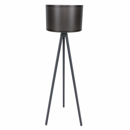 FLOOR LIGHTING WOODEN GRAY WITH BLACK HAT Φ38x145 cm