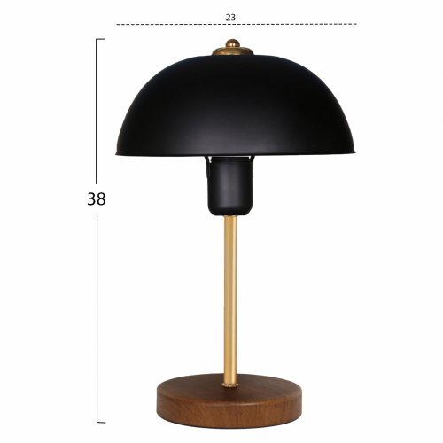 TISCHBELEUCHTUNG SCHWARZ UND GOLD 38 CM HOCH