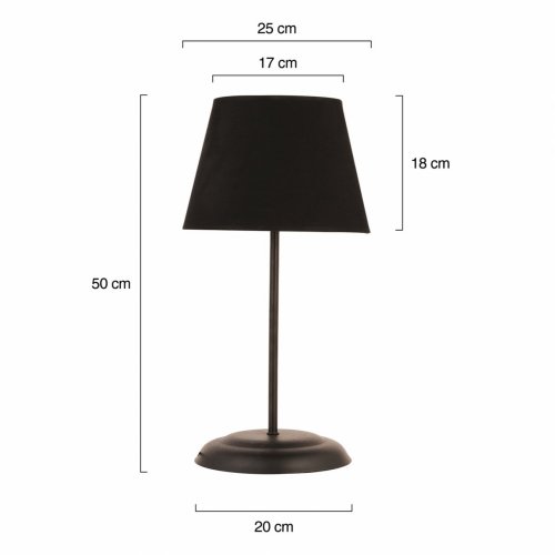 TISCHLEUCHTE METALLIC SCHWARZ 25x50 cm