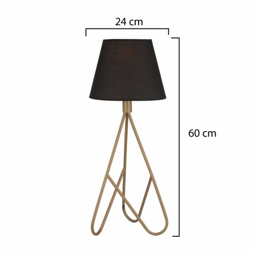 TISCHLAMPE METALLIC GOLD SCHWARZ 24x60 cm