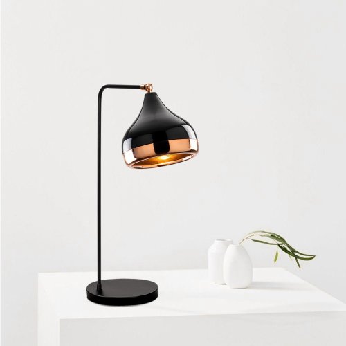 Tischlampe Schwarz Kupfer 17x26x52 cm