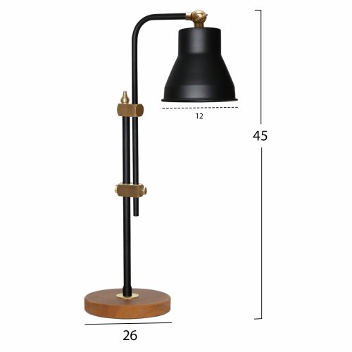 SCHWARZE METALL TISCHLAMPE 45 CM HÖHE
