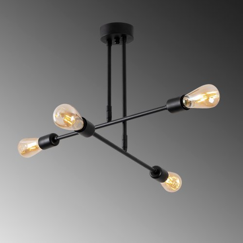 Moderne Metalldeckenleuchte in schwarz (70cm/70cm/40cm)