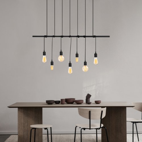 Hängelampe 7Lichter Metall Schwarz 120Χ10Χ180 cm