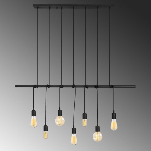 Hängelampe 7Lichter Metall Schwarz 120Χ10Χ180 cm