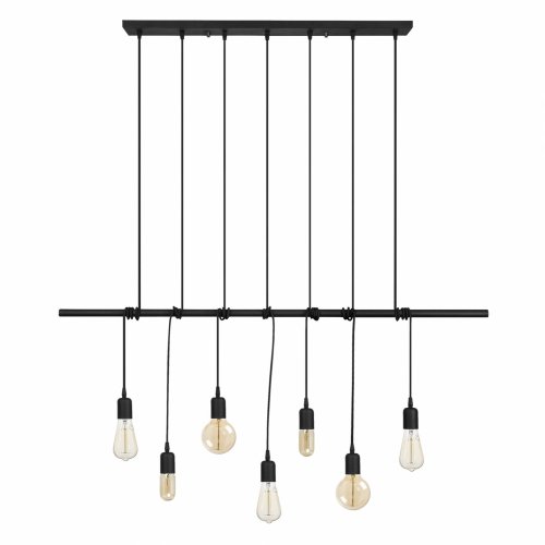 Hängelampe 7Lichter Metall Schwarz 120Χ10Χ180 cm