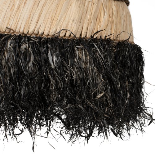 DECKENLAMPE MIT SISAL- UND ABACA-FASERKAPPE IN NATURSCHWARZ 50x50x60Hcm