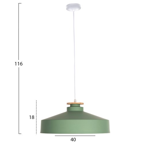 HÄNGELEUCHTE DECKENLEUCHTE GRÜN-METALL HUT Φ40x116H