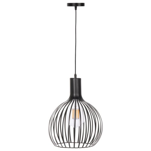 PENDELLEUCHTE DECKENLEUCHTE IN SCHWARZEM METALLHUT Φ28x138 cm