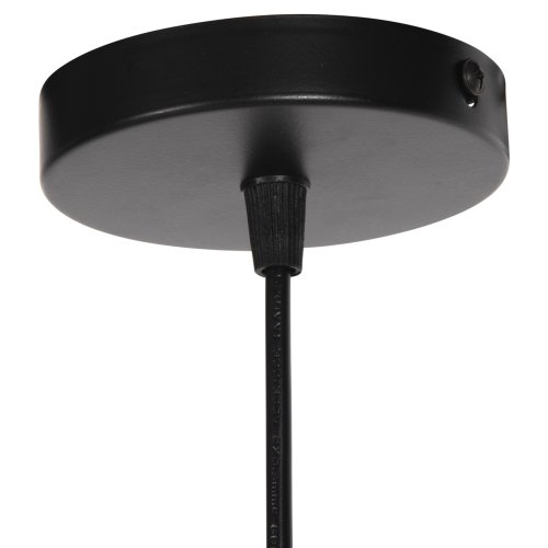 DECKENHÄNGELEUCHTE SCHWARZES METALL-WEIßES TUCH Φ30x115H cm