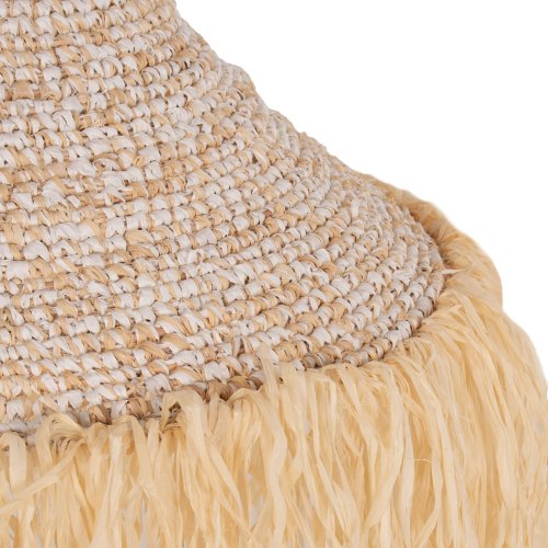 DECKENHÄNGELEUCHTE FRANSEN AUS PALMENBLATTFASER IN NATÜRLICHER FARBE Φ53x45Hcm