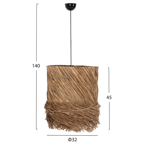 DECKENHÄNGELEUCHTE SEAGRASS IN NATÜRLICHER FARBE Φ32x45-140Hcm