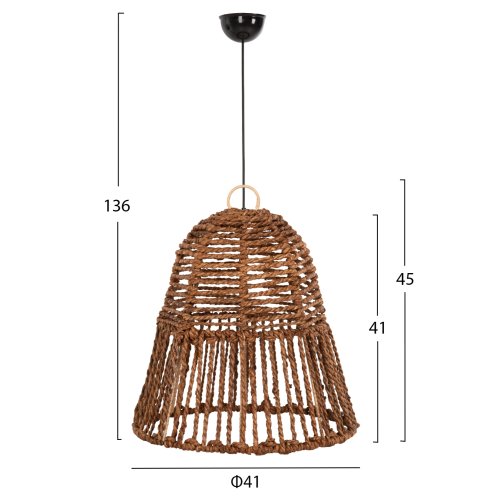 DECKENHÄNGERLEUCHTE GETROCKNETE BANANENBAUMFASERN IN BRAUN FARBE Φ41x41-136Hcm