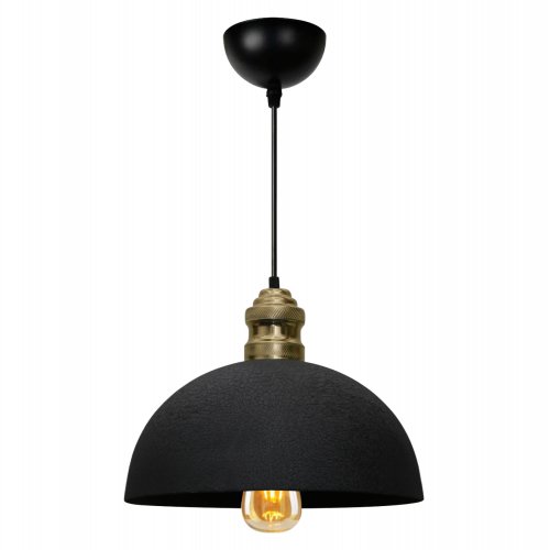 HÄNGELAMPE SCHWARZ HALBKUGEL 70CM HÖHE