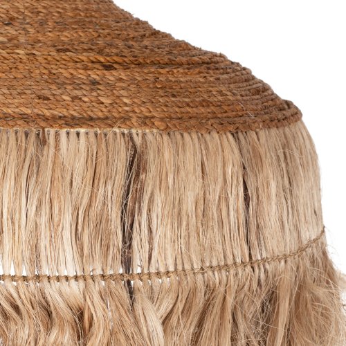 DECKENANHÄNGER MIT FRANSEN AUS ABACA IN NATÜRLICHER FARBE 80x80x70Hcm