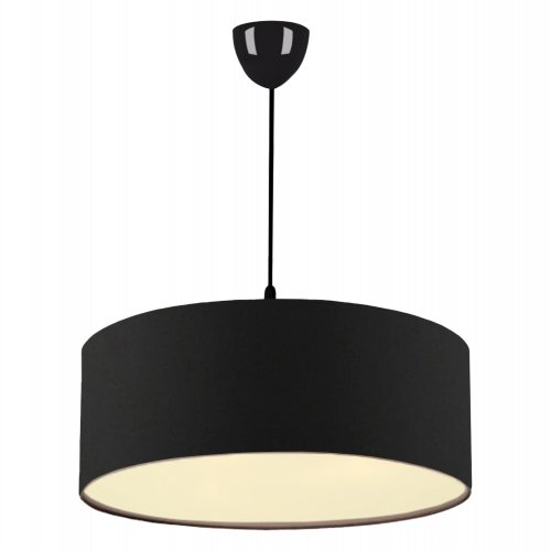 HÄNGELAMPE MIT SCHWARZEM STOFF IN SCHWARZ 70CM HÖHE
