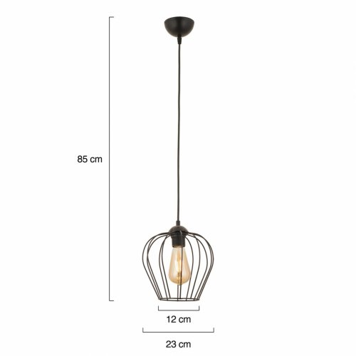 BLACK METALLIC CEILING LIGHT 23x85 cm