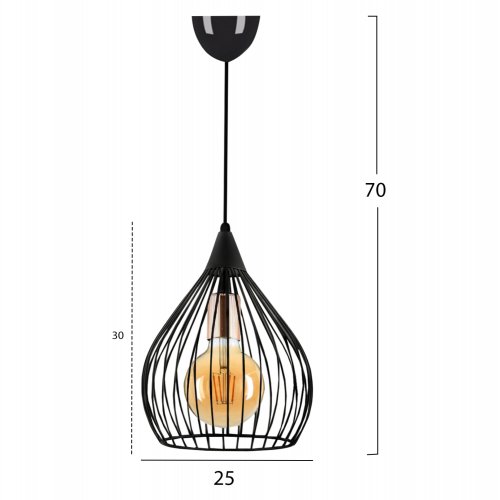 HÄNGELAMPE AUS METALL IN SCHWARZ 70 CM HÖHE