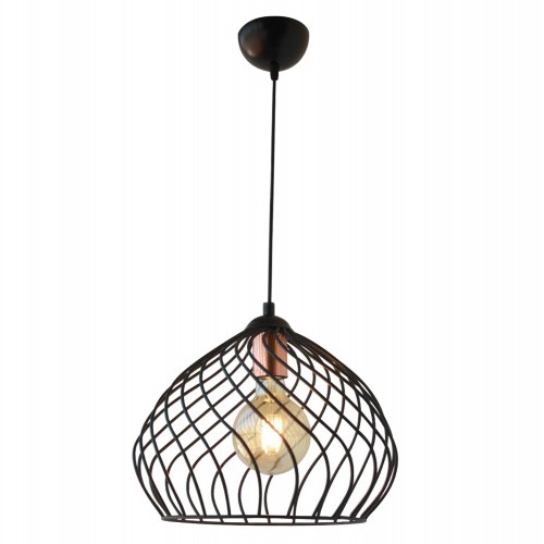 BLACK METALLIC CEILING LIGHT 70CM HEIGHT E27