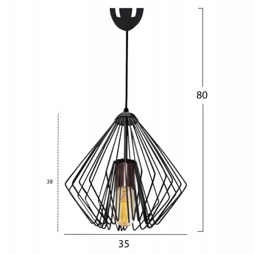 SCHWARZE METALL HÄNGELAMPE 80CM