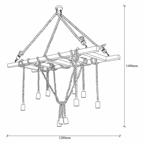 Industrial ceiling lamp in a rustic style in a natural shade