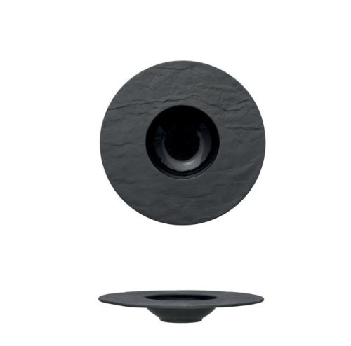 Porzellan-Pasta Teller 18 cm (in. φ8 cm), schwarz, PIETRA EFFETO, M1934, 6 SET