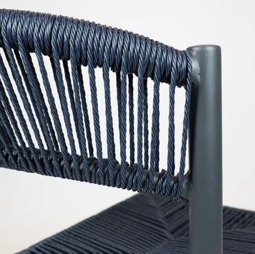 "Jonah" Stuhl in blau aus Aluminium im Geflecht Look