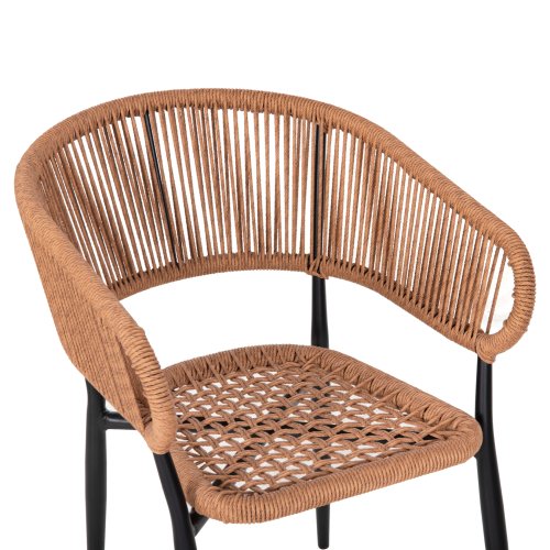 ΠΟΛΥΘΡΟΝΑ ΑΛΟΥΜΙΝΙΟΥ ΜΑΥΡΗ-ΣΥΝΘΕΤΙΚΟ RATTAN ΜΠΕΖ 55,5x63,5x78Y εκ.