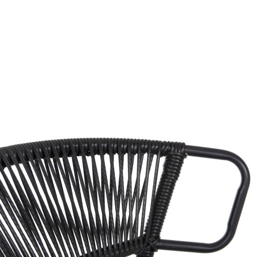 ΚΑΡΕΚΛΑ ΜΕΤΑΛΛO KAI ΣΥΝΘΕΤΙΚΟ RATTAN ΣΕ ΜΑΥΡΟ 54x62x80Υεκ