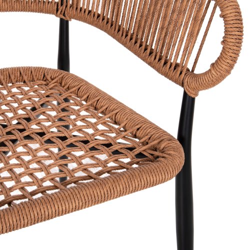 ΠΟΛΥΘΡΟΝΑ ΑΛΟΥΜΙΝΙΟΥ ΜΑΥΡΗ-ΣΥΝΘΕΤΙΚΟ RATTAN ΜΠΕΖ 55,5x63,5x78Y εκ.